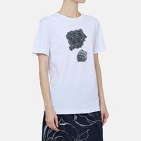 Rose Print Cotton T-shirt