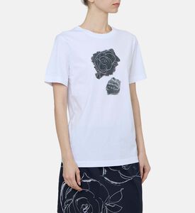 Rose Print Cotton T-shirt
