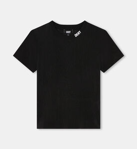 تيشيرت بطبعة لوغو مضلع للبنات