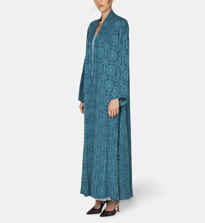 Moonlight Abaya, Teal, M, Model View