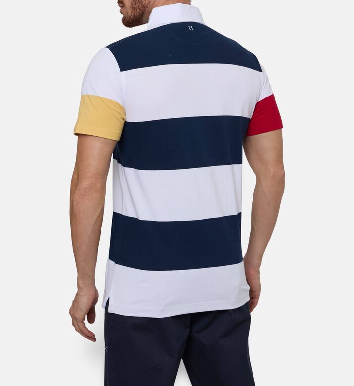 Hackett London Heritage Stripe-print Regular-fit Polo Shirt, Model View