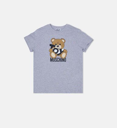 Cotton Teddy Bear-print Crewneck T-shirt