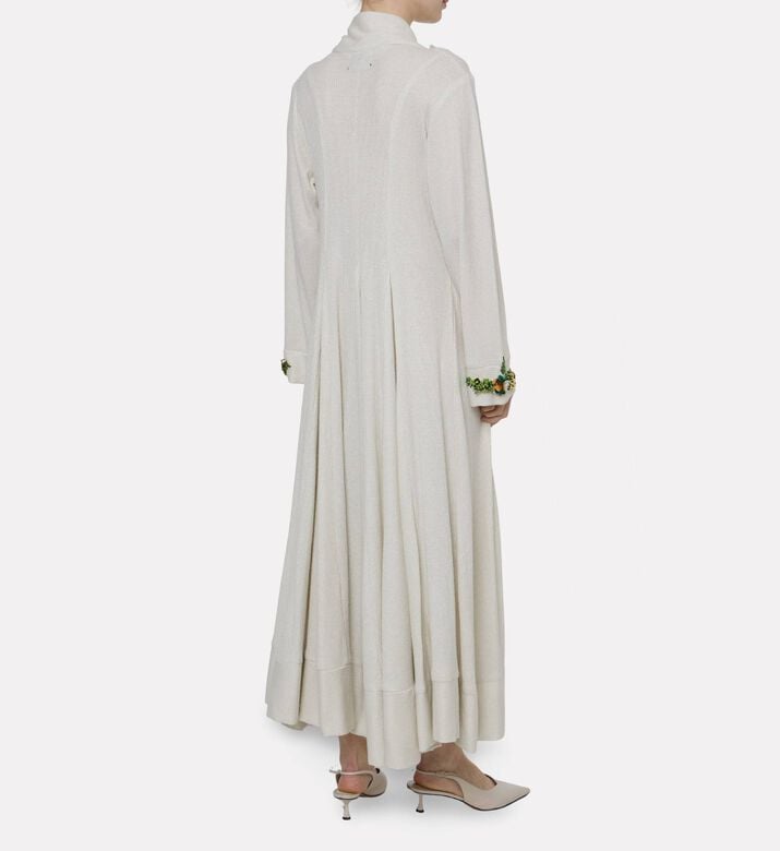 Dalia Al Azem Floral-embellished Pleated Maxi Dress, Model View