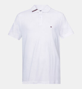 قميص بولو من القطن والكتان بقصة ضيقة