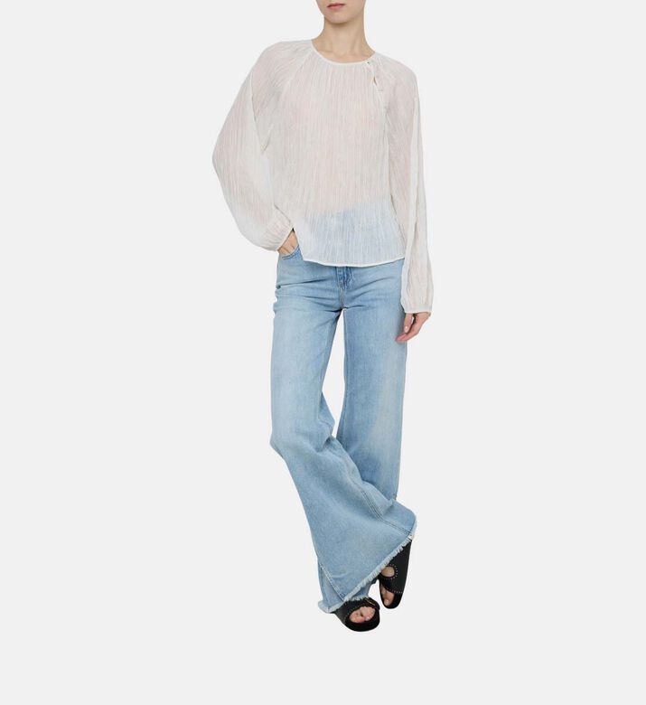 Buttoned Crew Neck Top