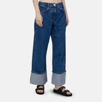 Wide Leg Cuffed Denim