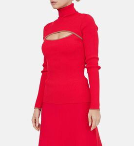 Chest Cut-out Detail Ribbed Top