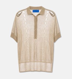 Mes Demoiselles Cut-out Short-sleeve Button-up Shirt, Beige, M, Packshot View