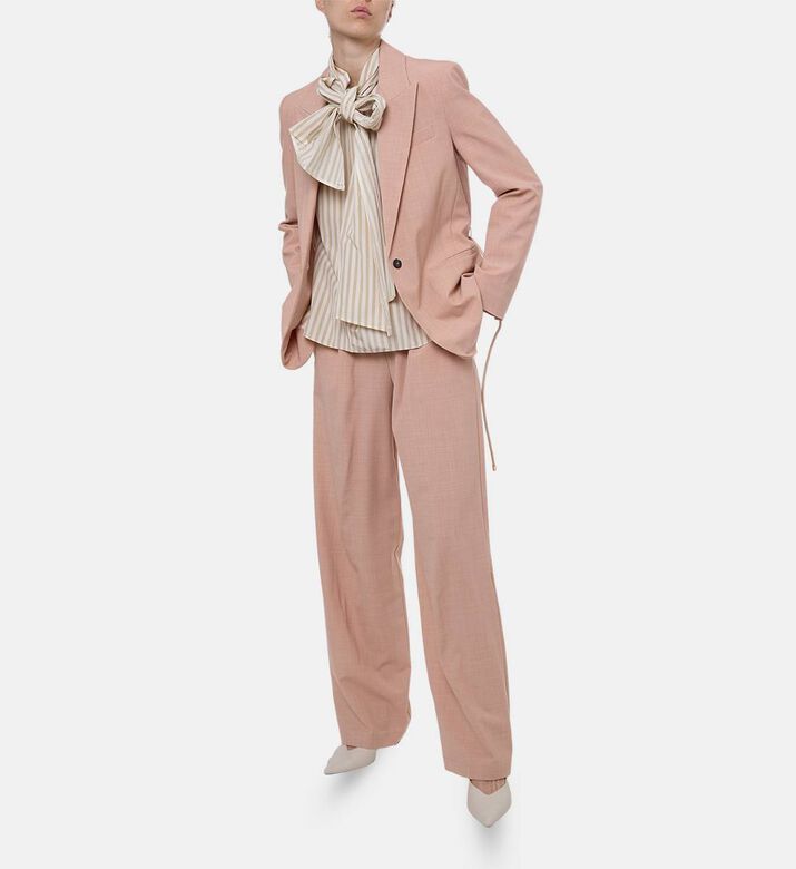 Forte-Forte High-waisted Pleated Design Pants, Model View