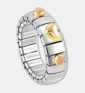 Nomination Gold-tone Heart Pink Stones Silver-tone Ring, Packshot View