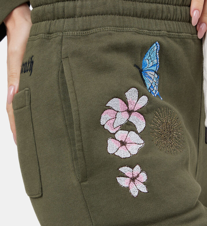 Sofia Floral-embroidery Jersey Track Pants