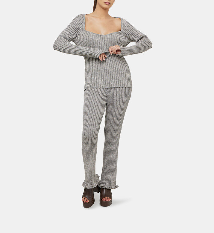 Lurex Cote Ribbed Long Sleeve Top Lurex Cote Ribbed Long Sleeve Top