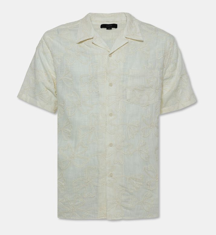 Vince Floral-embroidery Button Closure Shirt, Packshot View