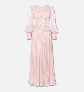 Suzy Matar Shimmer Pleated V-neck Maxi Dress, Packshot View