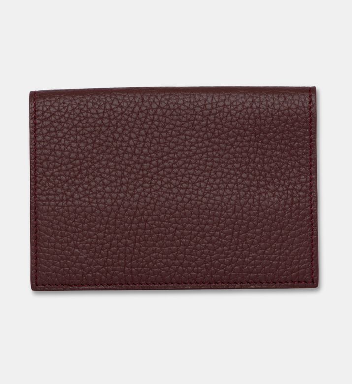 Camille Fournet Pebbled Leather Passport Holder, Burgundy, Packshot View