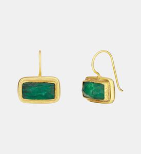 Ottoman Hands Square Emerald Drop Earrings, Packshot View