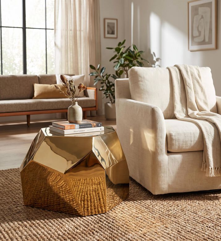 Versmissen Boulder Stainless Steel Side Table, Packshot View