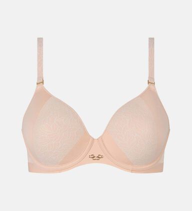 Lace Side Panel Demi V-neck Bra