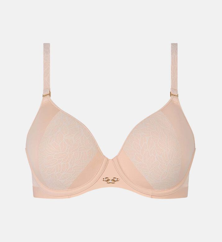 Lace Side Panel Demi V-neck Bra