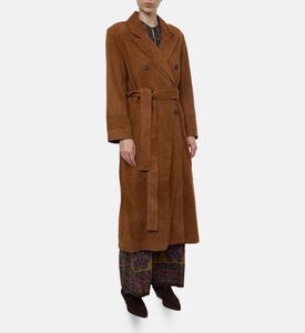 Ba and Sh Double-breasted Trench Coat, Model View