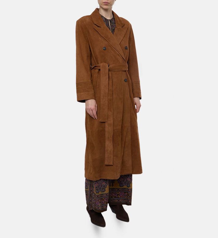 Ba and Sh Double-breasted Trench Coat, Model View