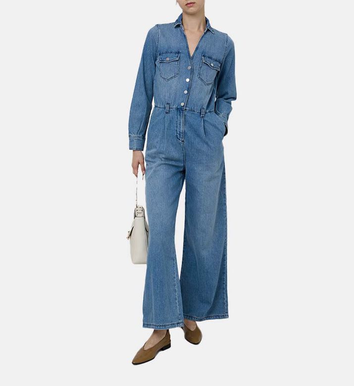 Fannie Wide-leg Denim Jumpsuit Fannie Wide-leg Denim Jumpsuit