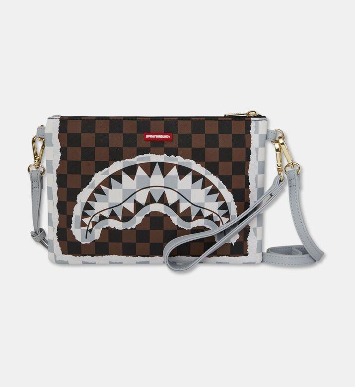 Sprayground Tear Check Pattern Crossover Clutch, Packshot View