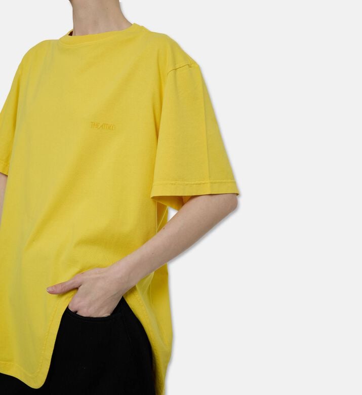 The Attico Oversized Curved-hem T-shirt, Model View