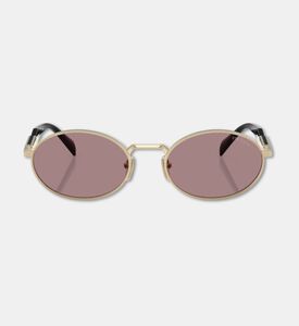 Prada Oval-shaped Metal Gold Frame Sunglasses, Packshot View