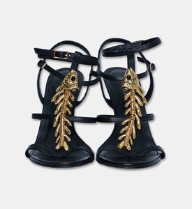 Arezzo Fish-detail Stiletto Sandals, Black, Eu-36, Packshot View