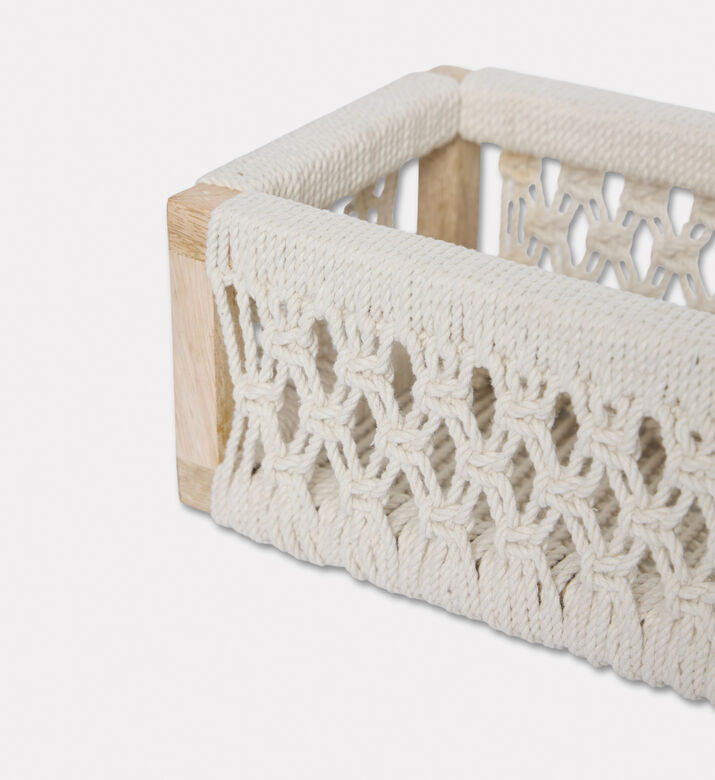 Home Deco and More Macrame Cotton Nest Basket, White, S, Packshot View