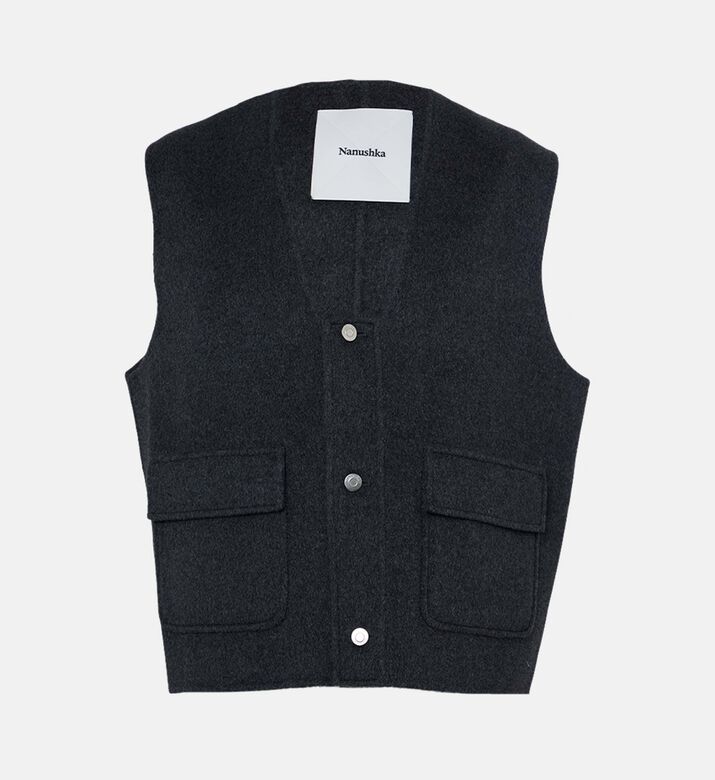 Nanushka Mykel Patch Pockets Cropped Vest, Packshot View