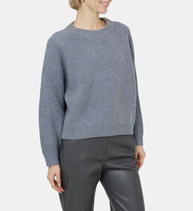 سترة محبوكة بياقة مستديرة