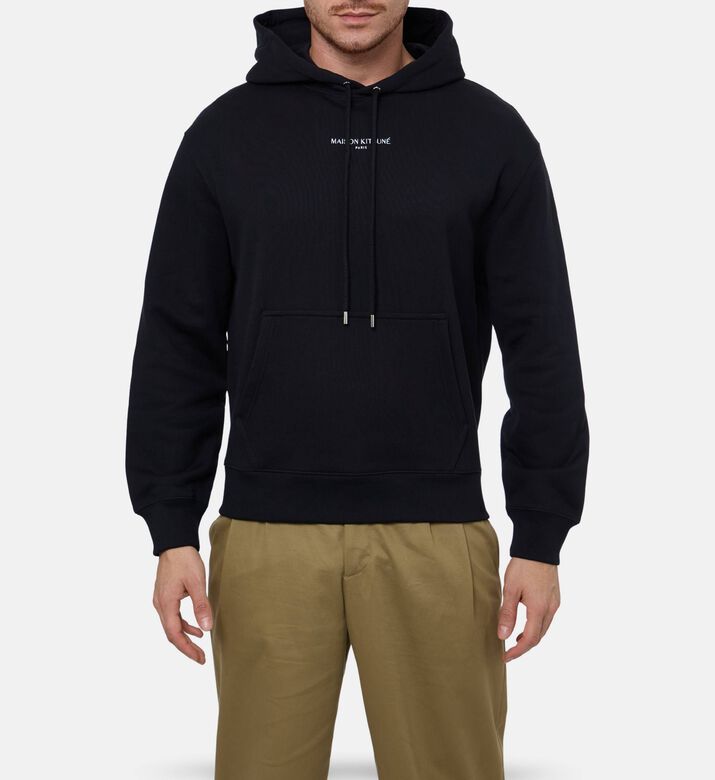 Maison Kitsune Minimalist Logo-detail Drawstring Hoodie, Model View