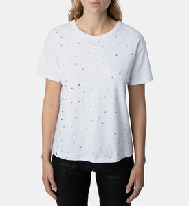 تيشيرت فضفاض مزين بأحجار الراين