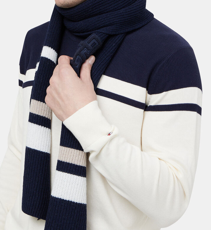 Monogram Applique Stripe Scarf