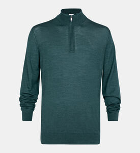 قميص محبوك من مزيج الصوف بنصف سحاب