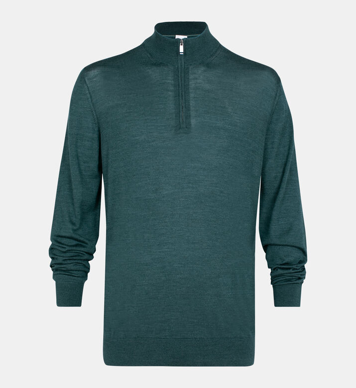 Half-zip Wool-blend Knitted Shirt