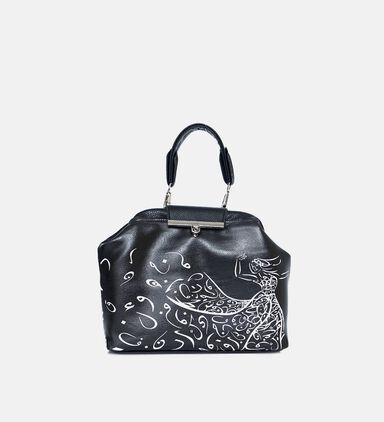Arabic Calligraphy Dancing Figure Large Handbag