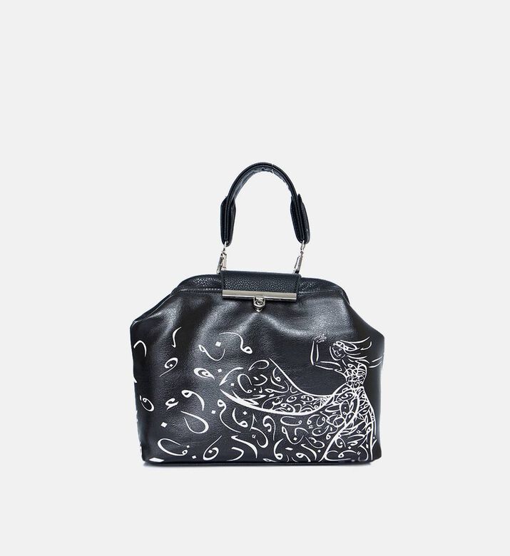 Arabic Calligraphy Dancing Figure Large Handbag