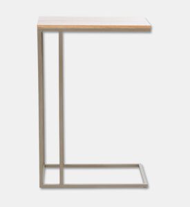 Home Deco and More Aston Wood Top Sofa Side Table, Grey, 40x25-cm, Packshot View