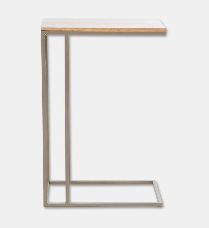 Home Deco and More Aston Wood Top Sofa Side Table, Grey, 40x25-cm, Packshot View