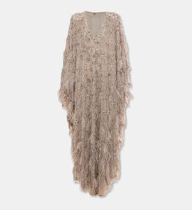 Edmond Moussallem Sequins Feathers Embellished Abaya, Packshot View