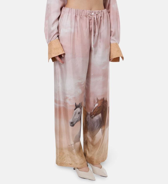 The Attico Horse-print Wide-leg Pants, Model View