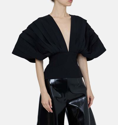 Multi Panel Deep V-neck Top