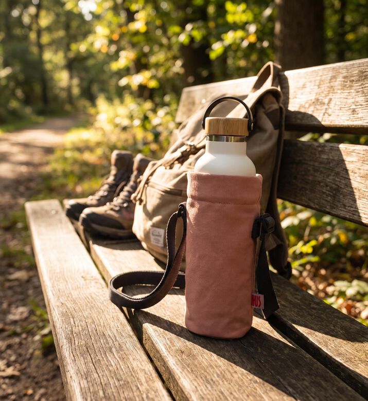 Iris Barcelona My Lunch Walk Bottle Holder, Pink, Model View