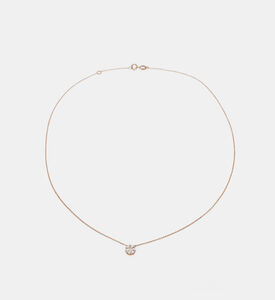 قلادة ذهبية بألماس أبيض بشكل زهرة