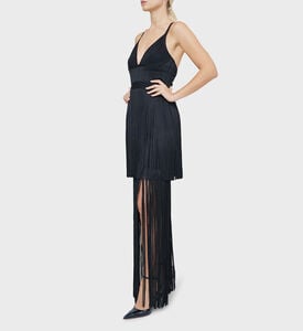 Bustier Inspired Plunging Fringe Gown Bustier Inspired Plunging Fringe Gown