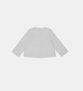 كارديغان مزخرف محبوك بصف أزرار