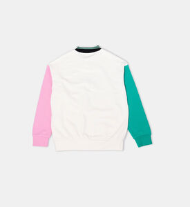 Printed Cotton Polo Sweatshirt